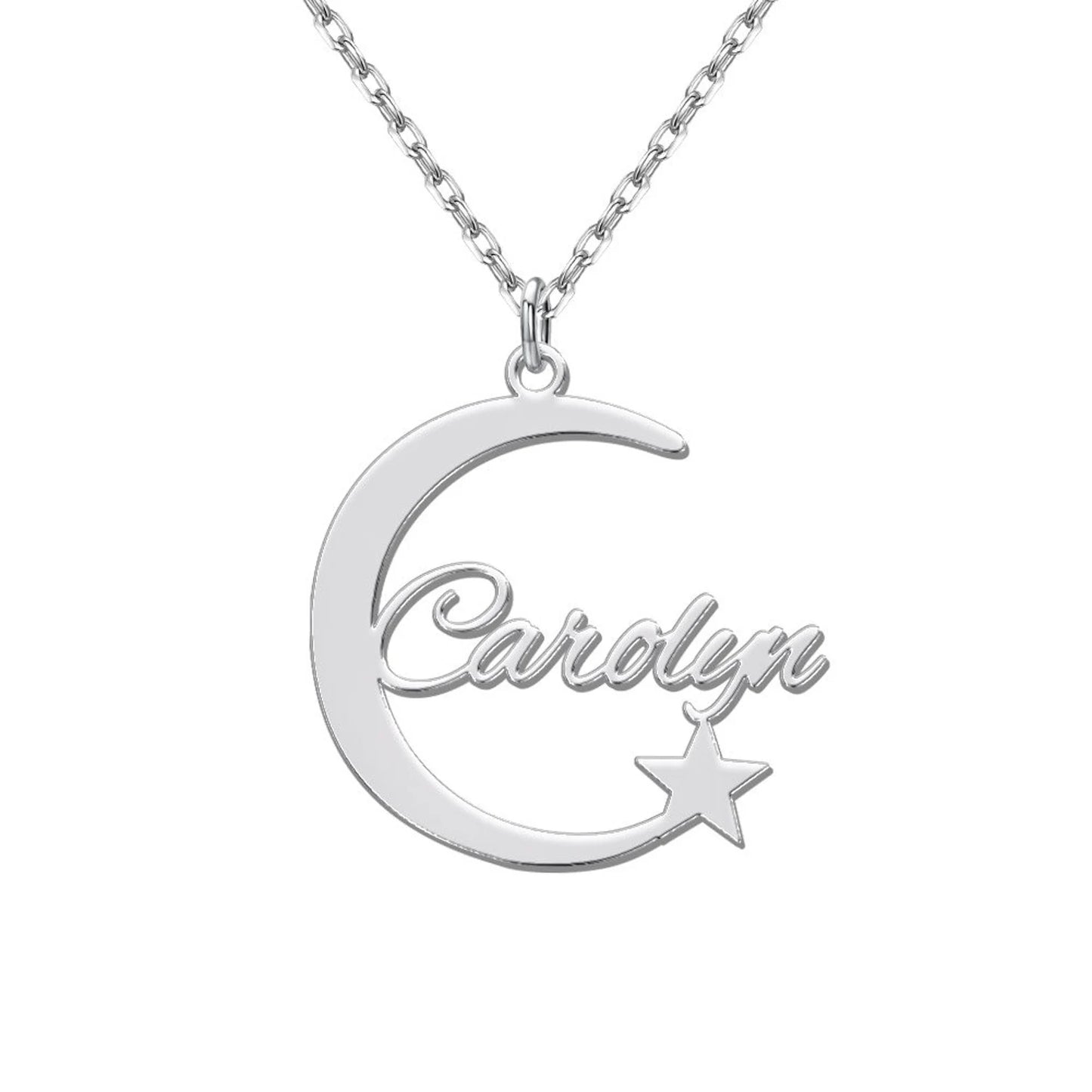 Personalised Moon and Star Necklace