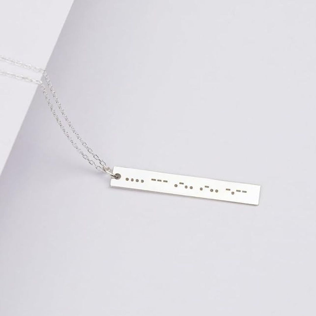 Personalized Morse Code Bar Necklace