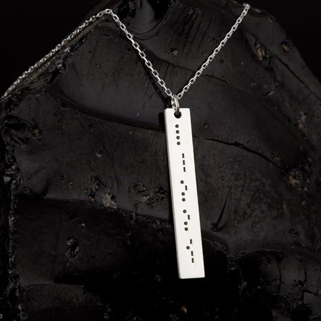 Personalized Morse Code Bar Necklace