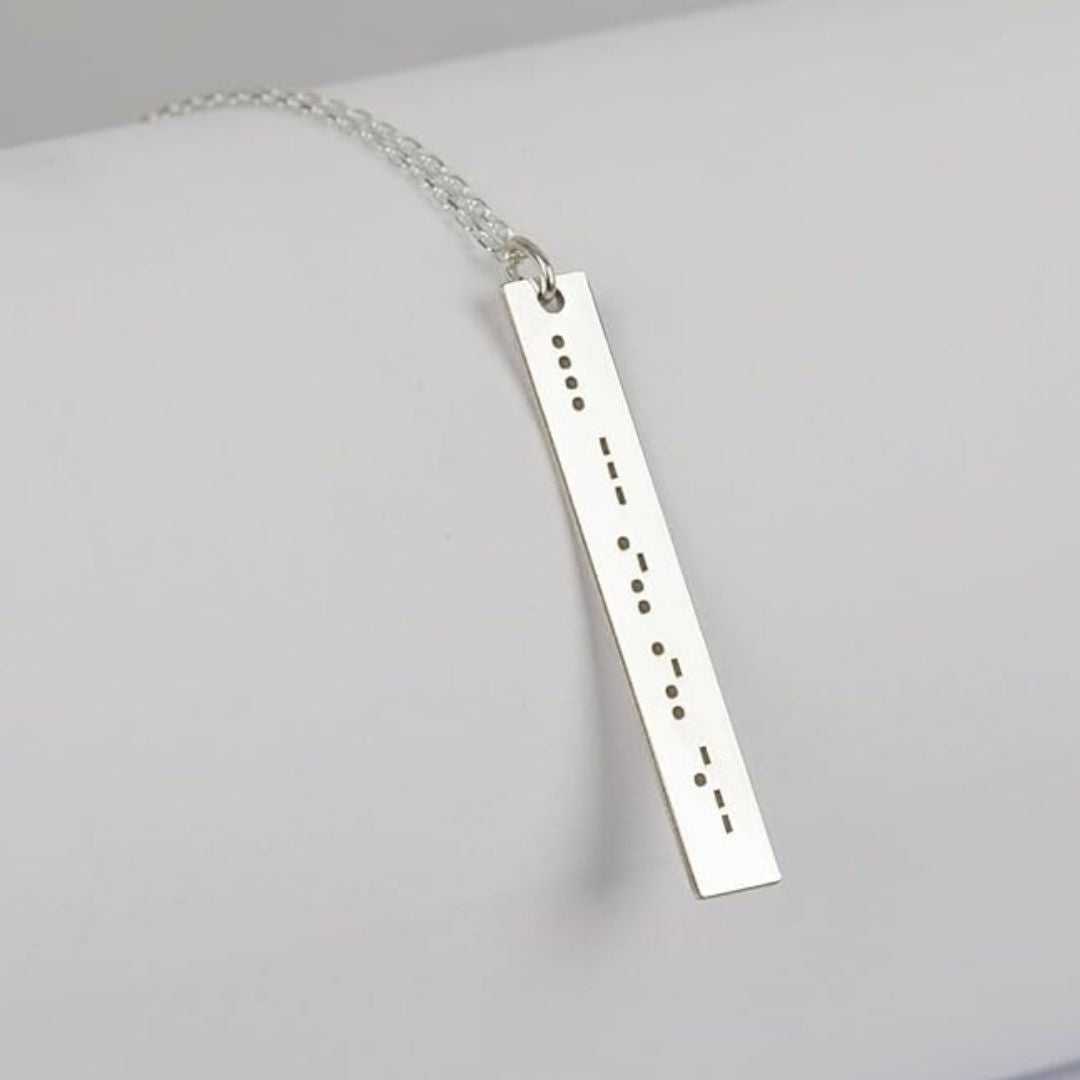 Personalized Morse Code Bar Necklace