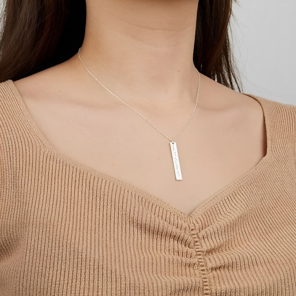 Personalized Morse Code Bar Necklace