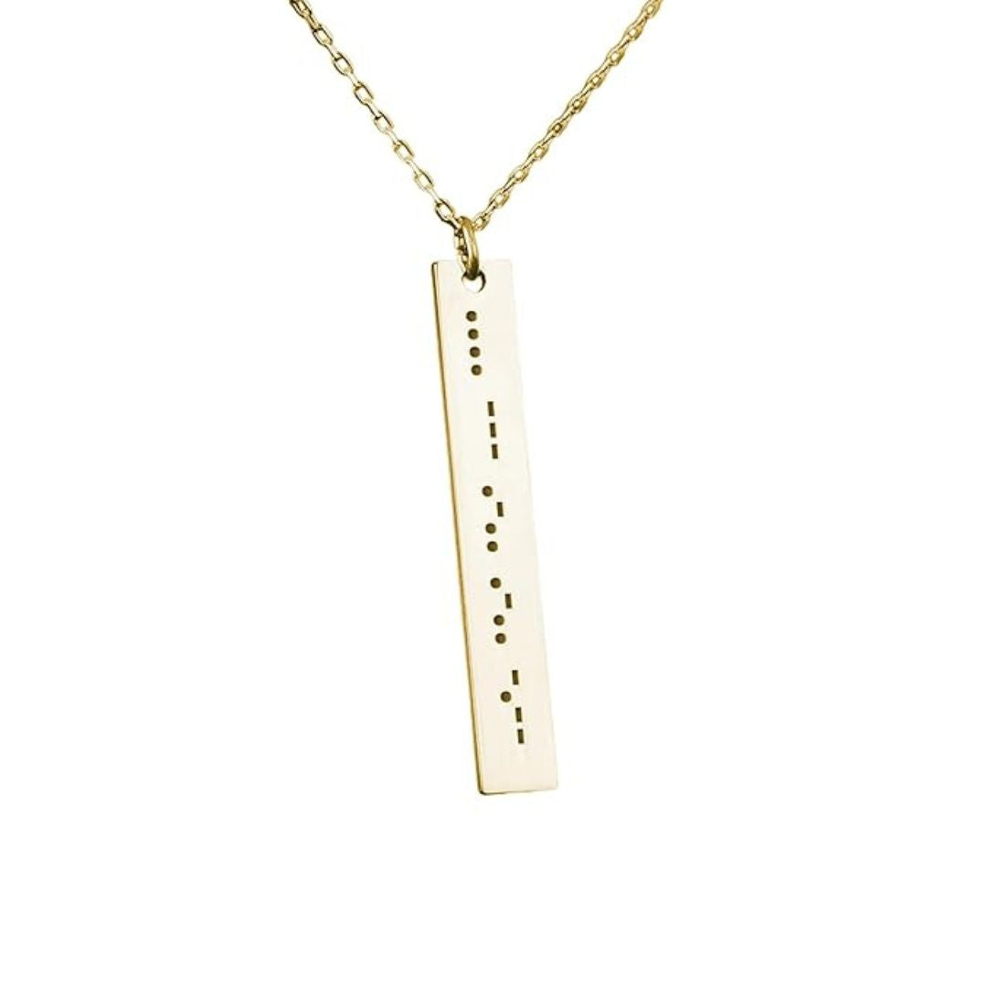 Personalized Morse Code Bar Necklace