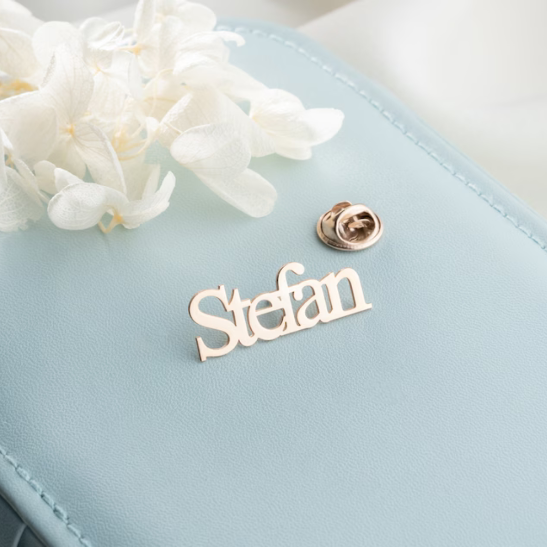 Personalized Name Brooch- Custom Jacket Badge with Name