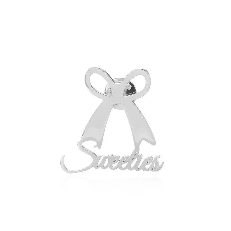 Personalized Ribbon Bow With Name | Brooch with Custom Name