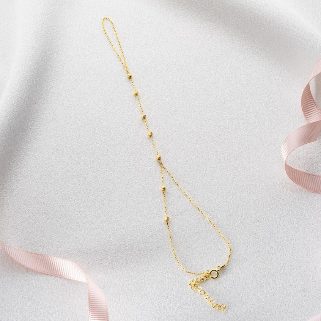 Silver & Gold Plated Hand Chain Bracelet