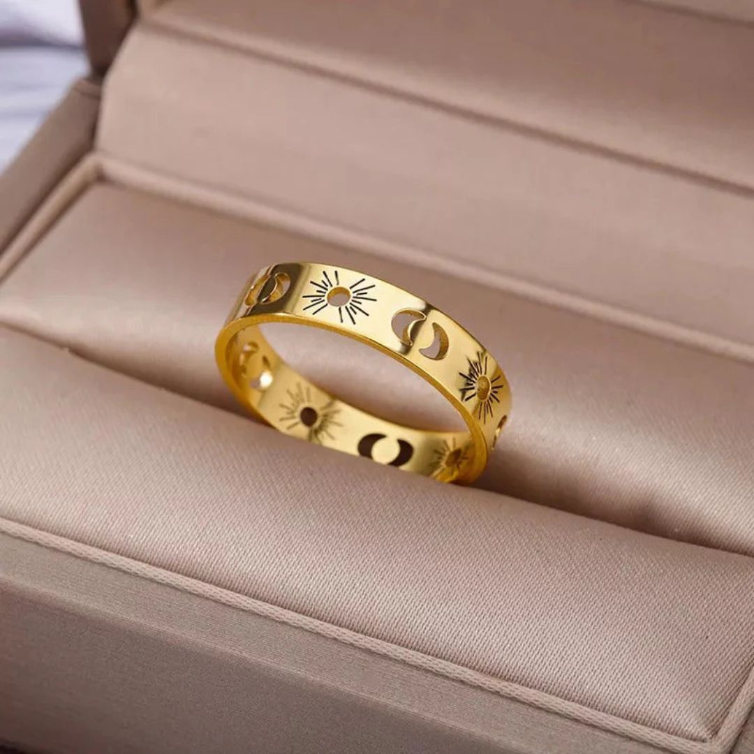 Sun Moon Sterling Silver Ring