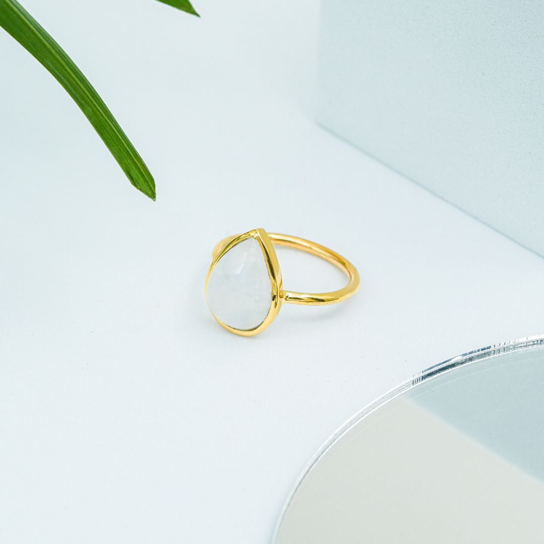 Teardrop Moonstone Ring