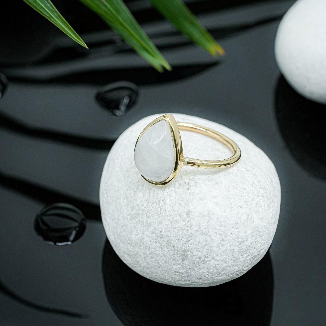 Teardrop Moonstone Ring