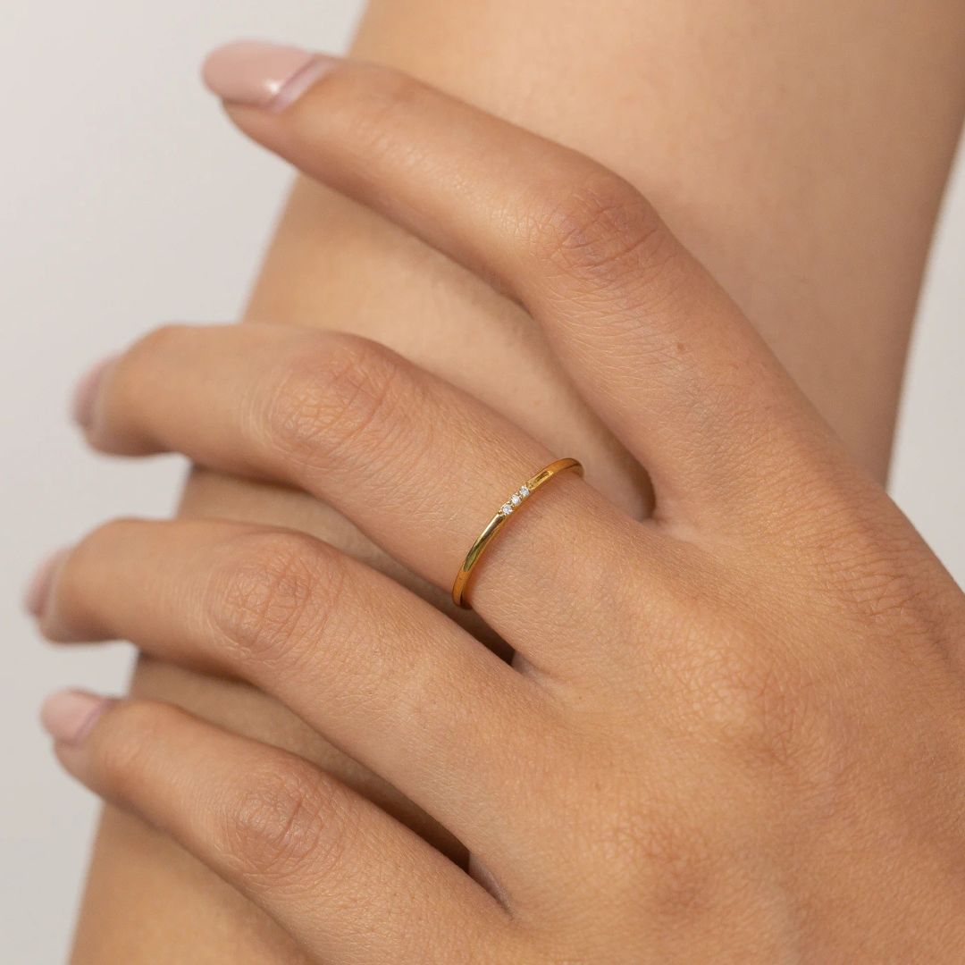 Three Stone Dainty Ring