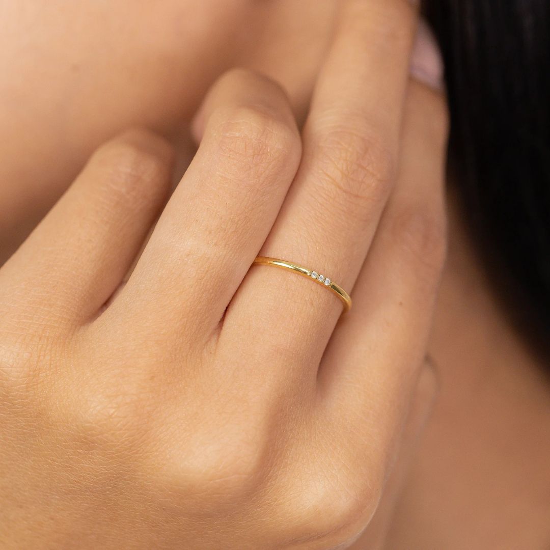 Three Stone Dainty Ring