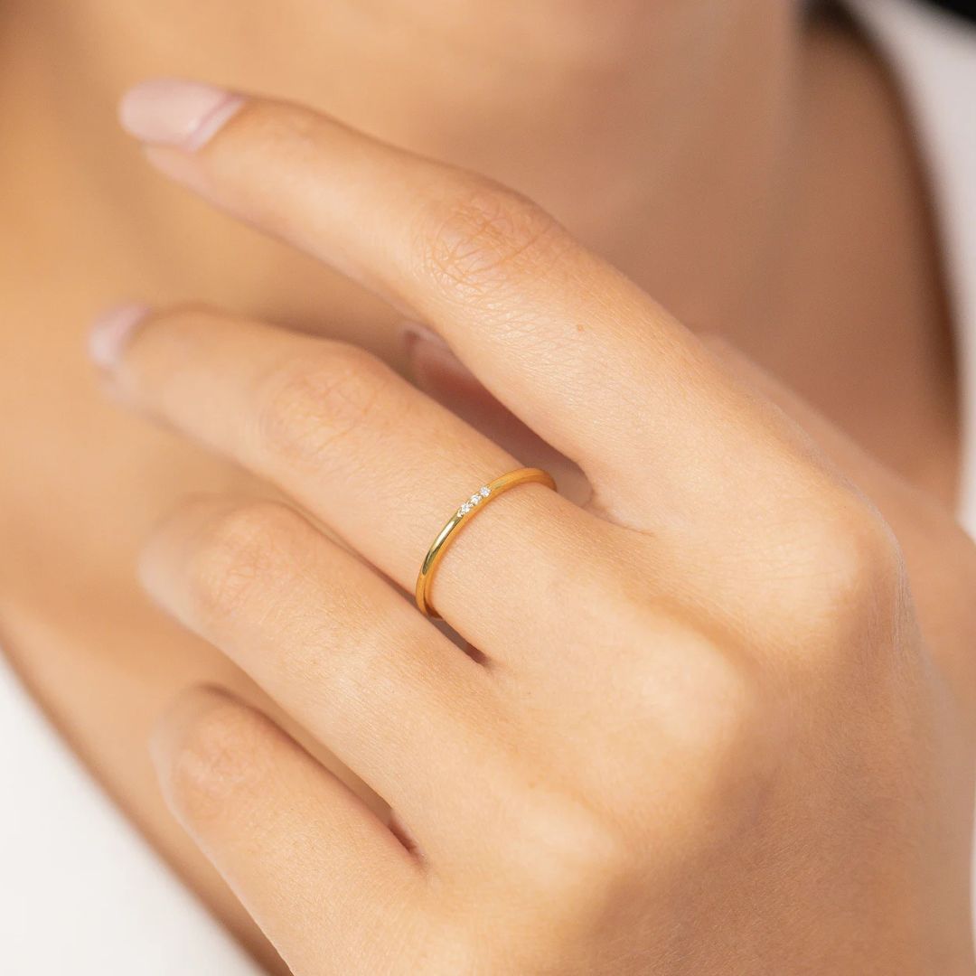 Three Stone Dainty Ring
