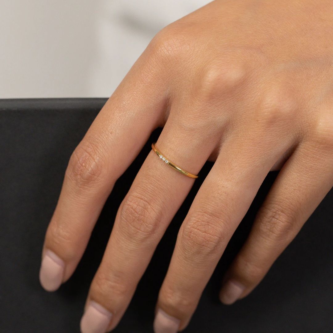 Three Stone Dainty Ring