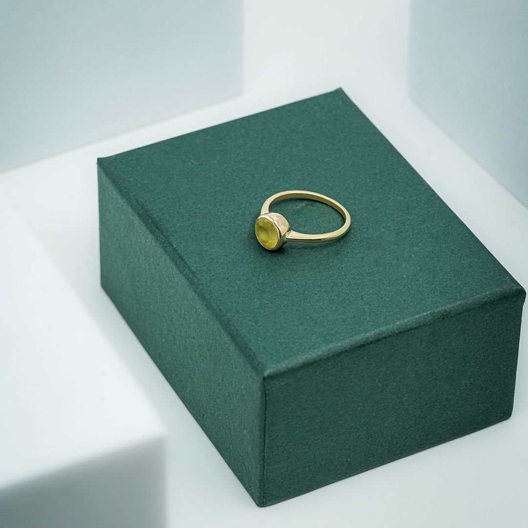 Yellow Quartz Gemstone Ring