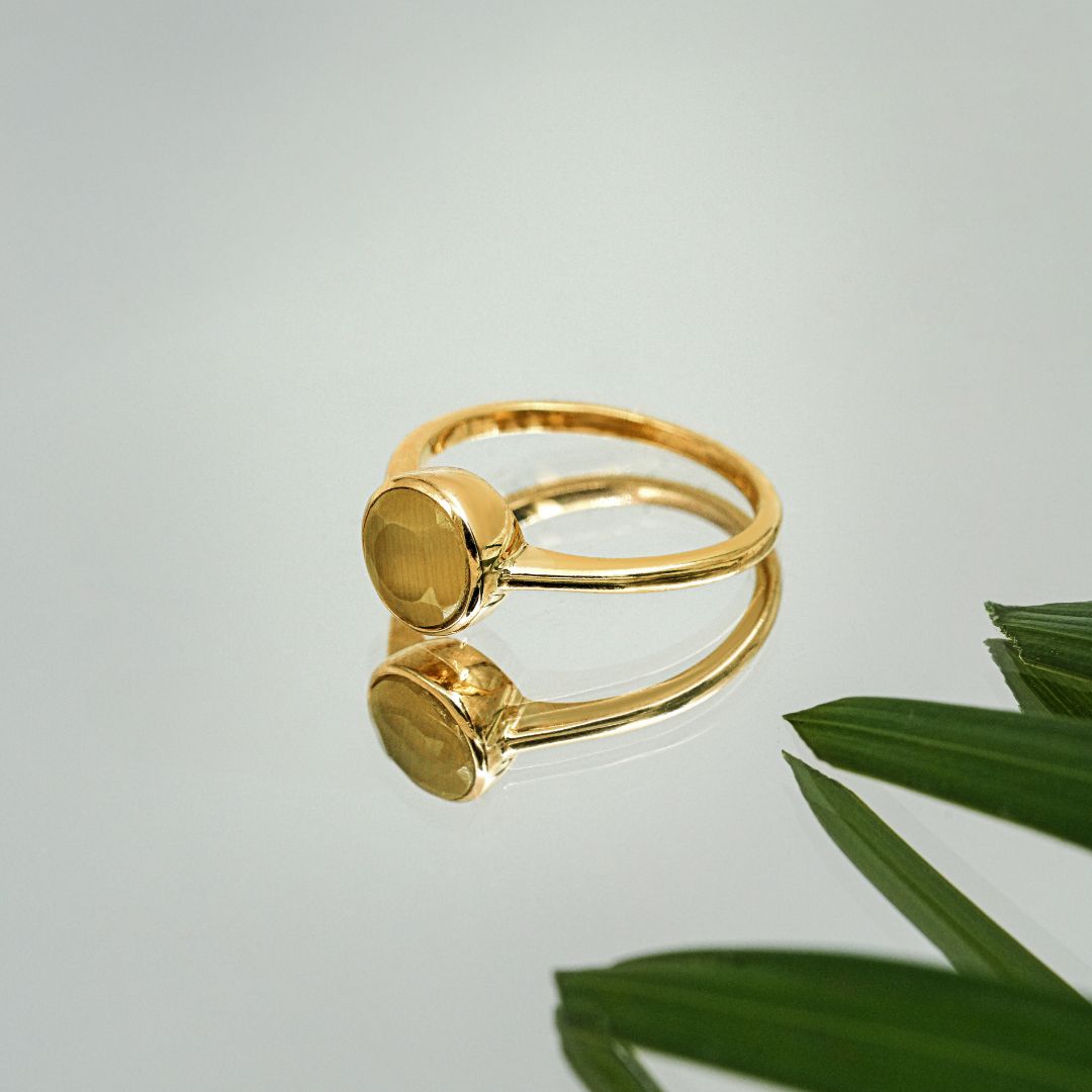 Yellow Quartz Gemstone Ring