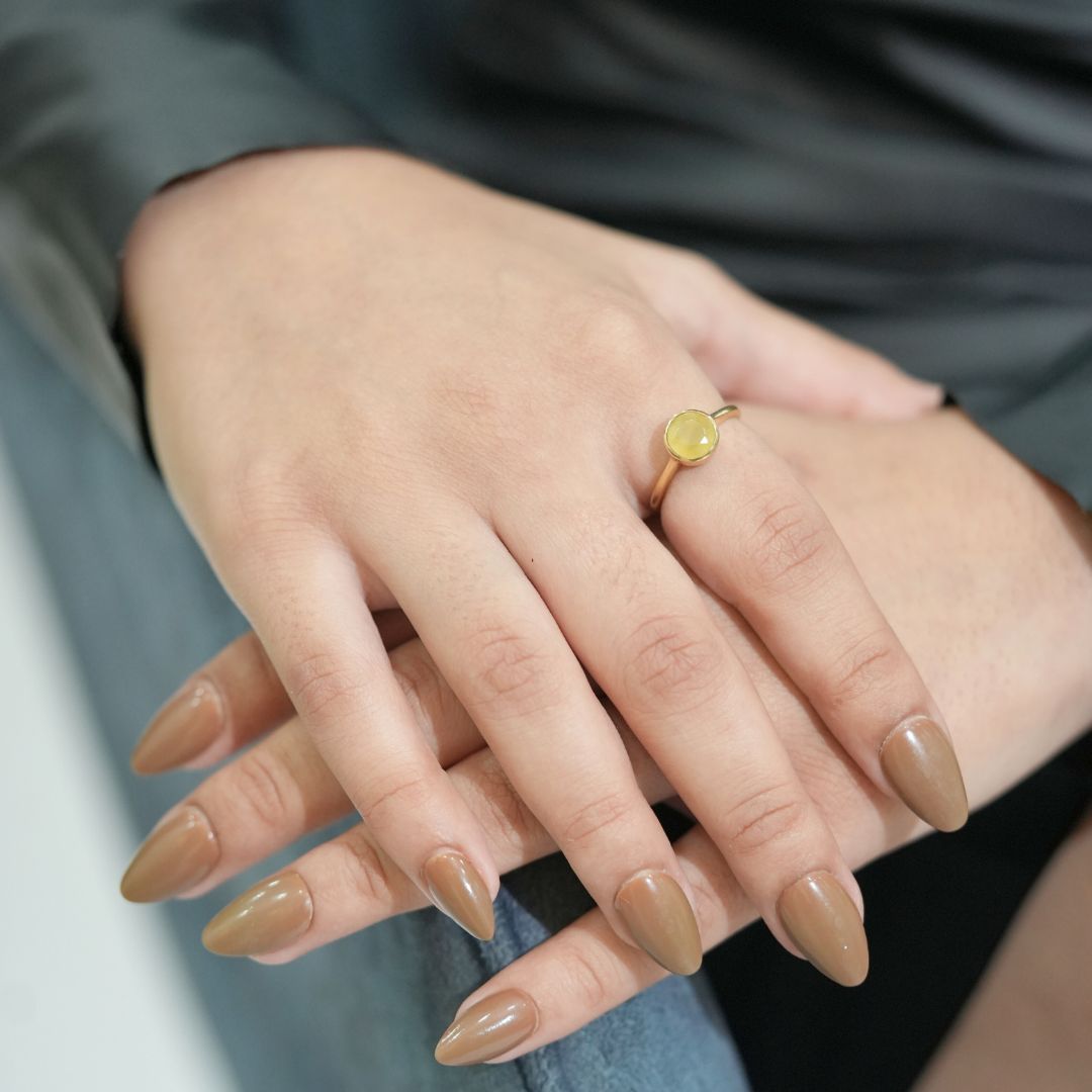 Yellow Quartz Gemstone Ring