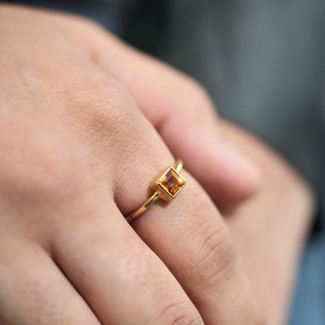 Yellow Topaz Gemstone Ring