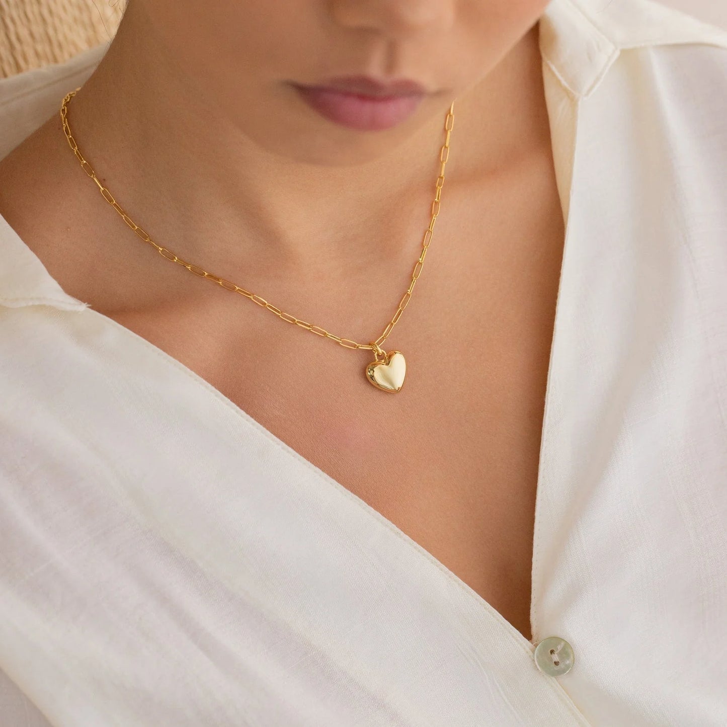 Minimalist Silver Heart Necklace