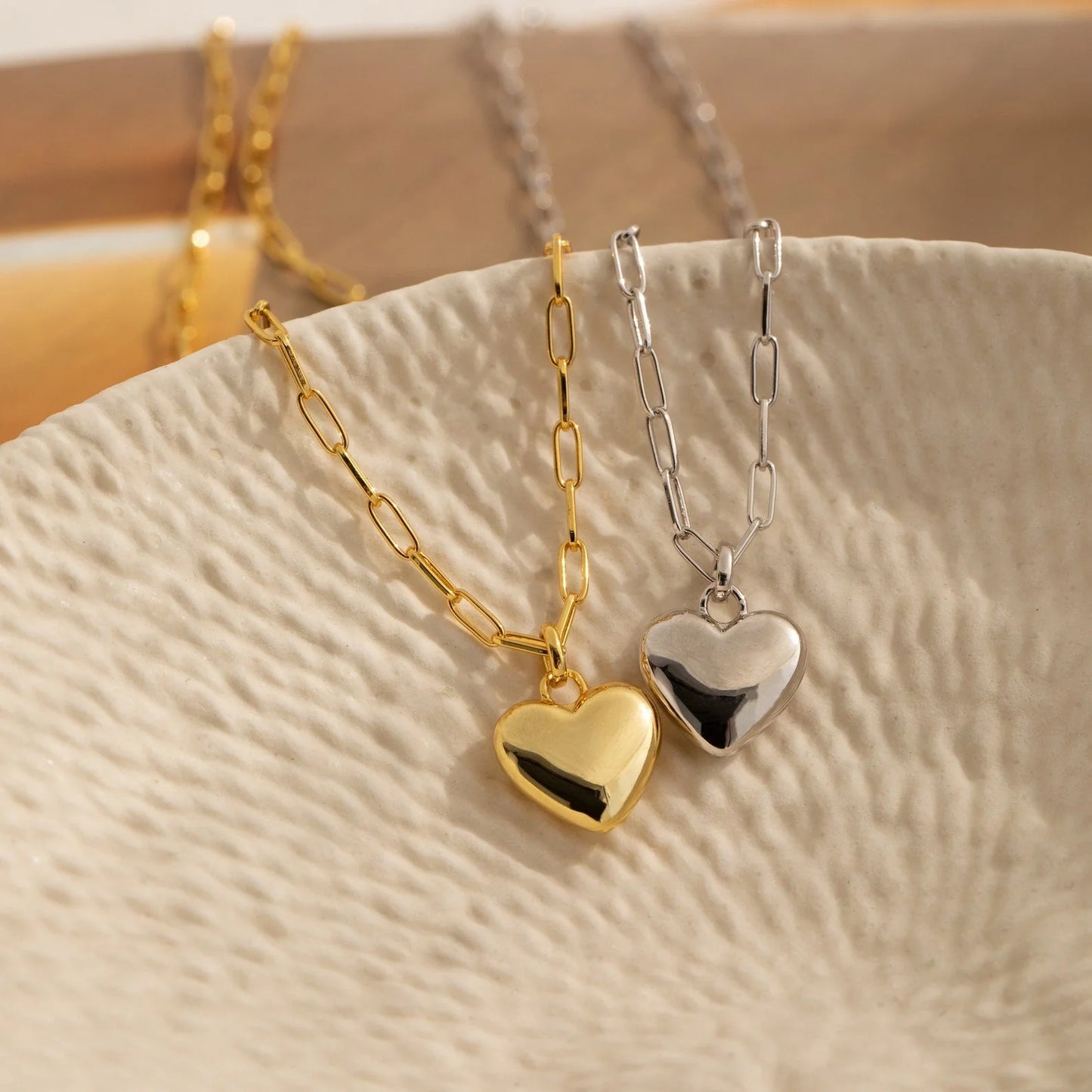 Minimalist Silver Heart Necklace