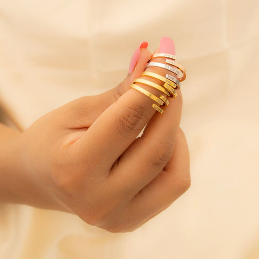Adjustable Double Name Ring For Couples