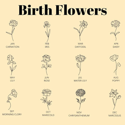 Personalized Birthflower Name Brooch
