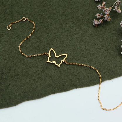 Minimalist Butterfly Silver Charm Bracelet