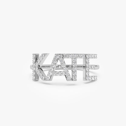 Custom Diamond Name Ring