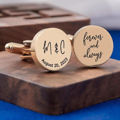 Custom Engraved Text Cufflink For Men