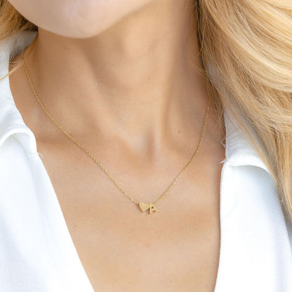 Custom Initial With Heart Necklace