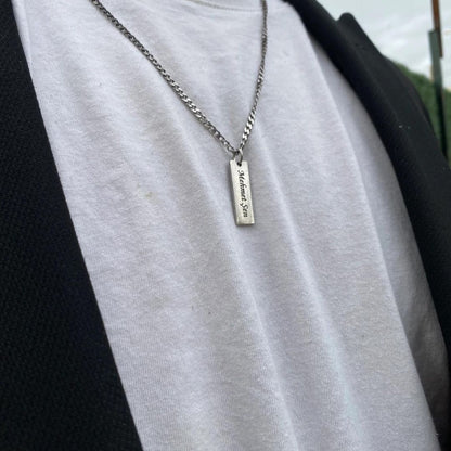 Custom Men Name Bar Necklace- Men's Jewelry