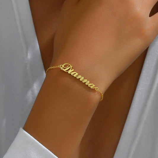 Custom Name Bracelet, Women Nameplate Bracelet