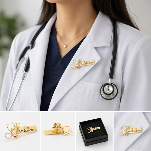 Custom Name Engraved Doctor Brooch