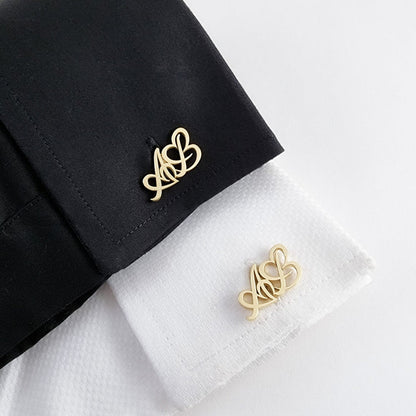 Custom Initial Heart Cufflink