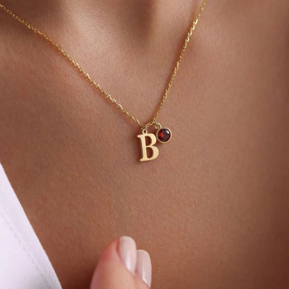 Custom Initial With Birthstone Necklace