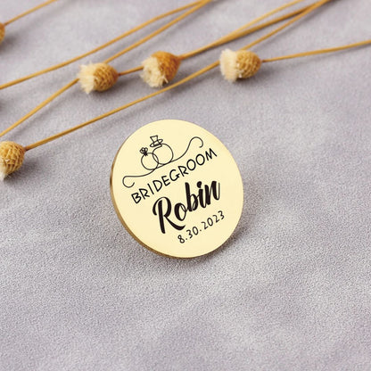 Custom Logo Brooch, Personalized With Any Text
