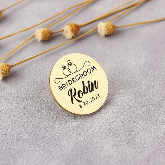 Custom Logo Brooch, Personalized With Any Text