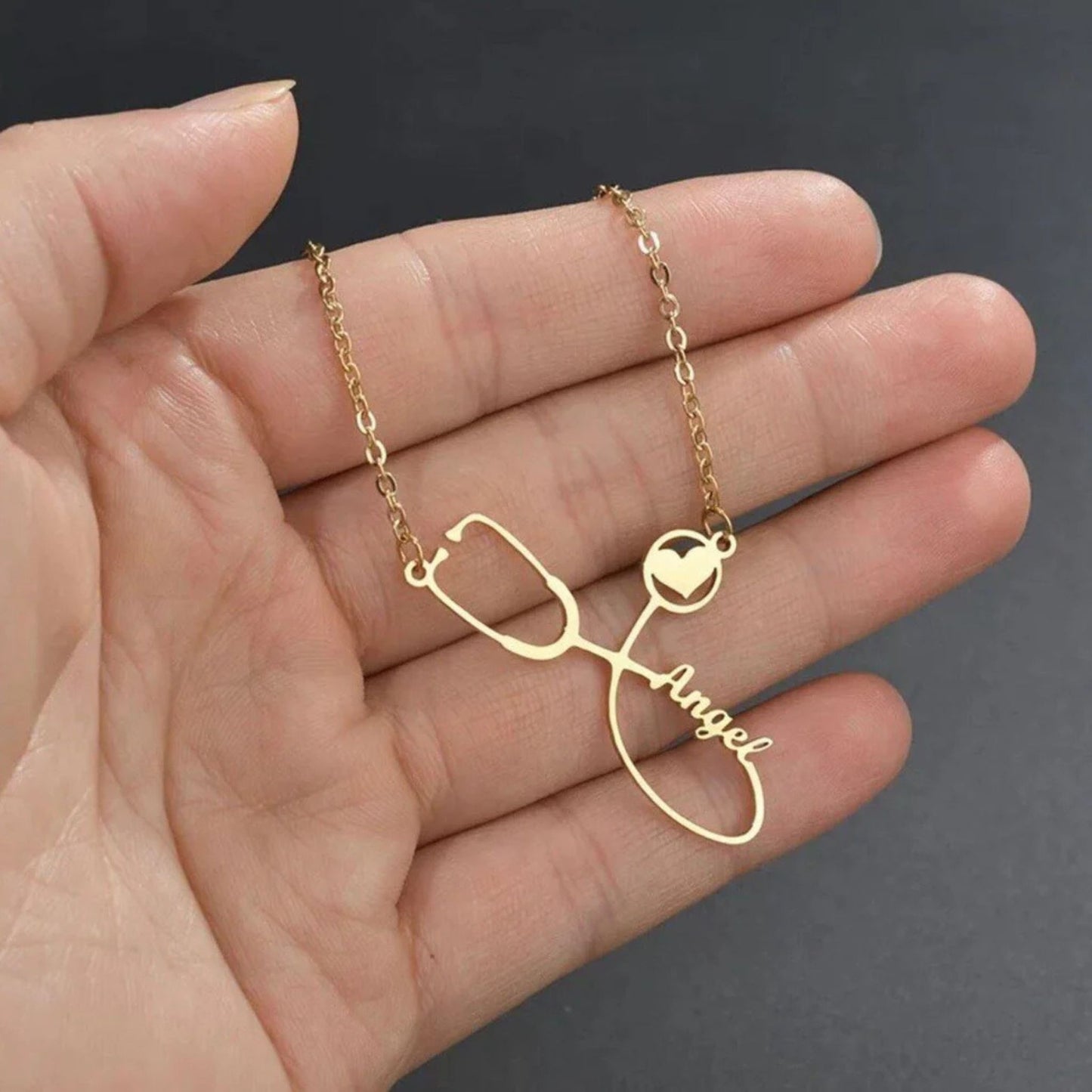 Custom Name Stethoscope Necklace