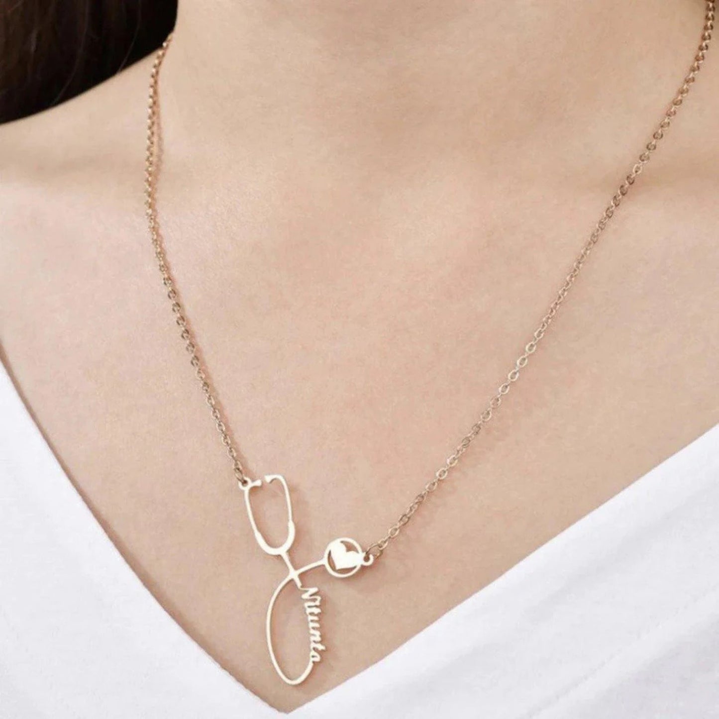 Custom Name Stethoscope Necklace
