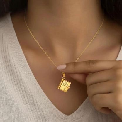 Customized Book Locket With Engraved Message