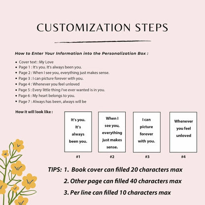 Customized Book Locket With Engraved Message