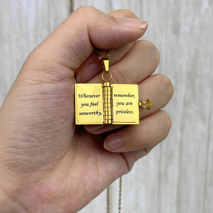 Customized Book Locket With Engraved Message