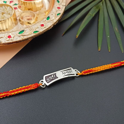 Customized Bro Silver Rakhi