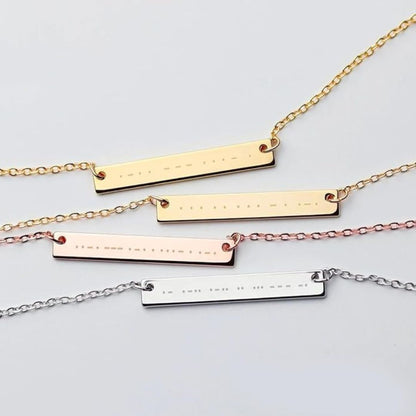 Customized Morse Code Bar Necklace