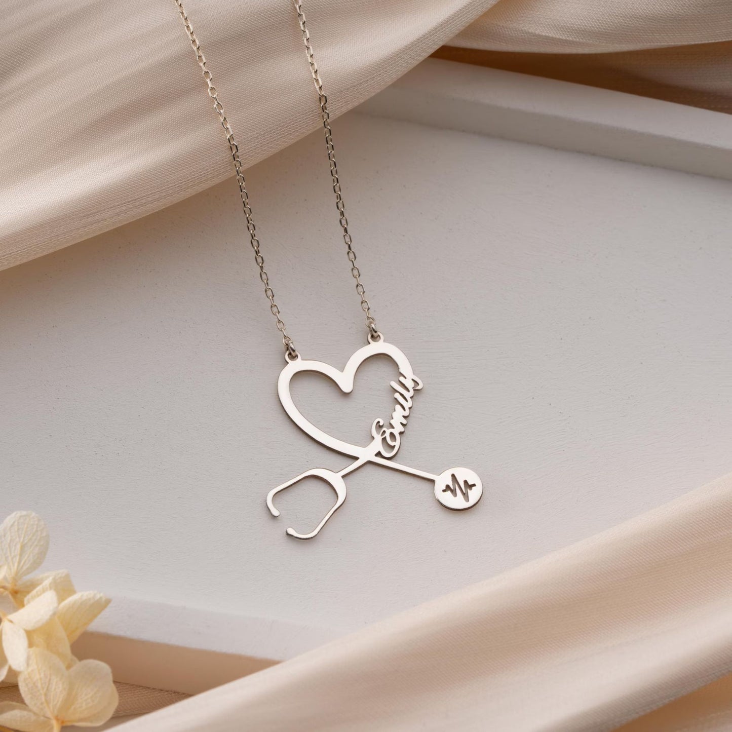 Customized Name Stethoscope Necklace