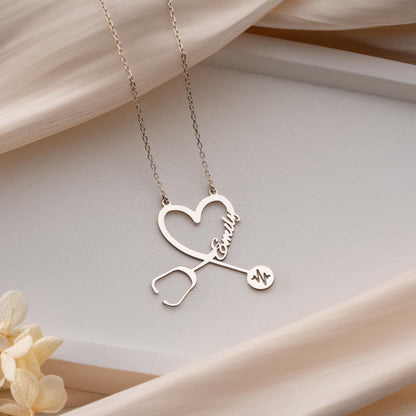 Customized Name Stethoscope Necklace