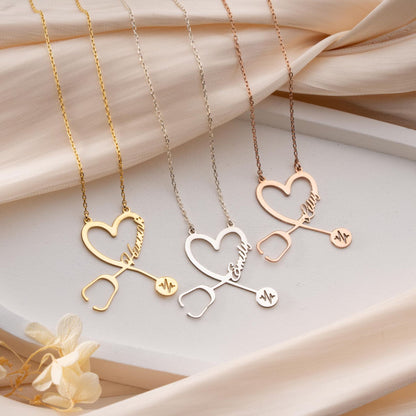 Customized Name Stethoscope Necklace