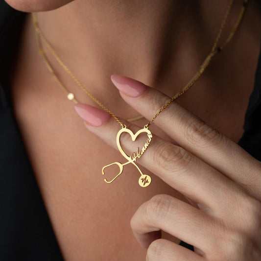 Customized Name Stethoscope Necklace