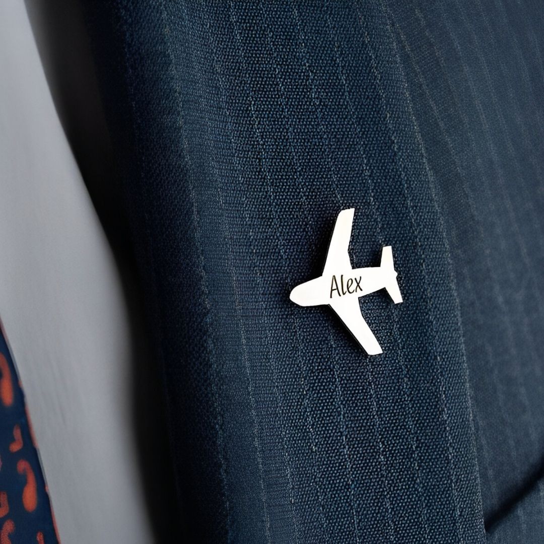 Customized Pilot Name Brooch