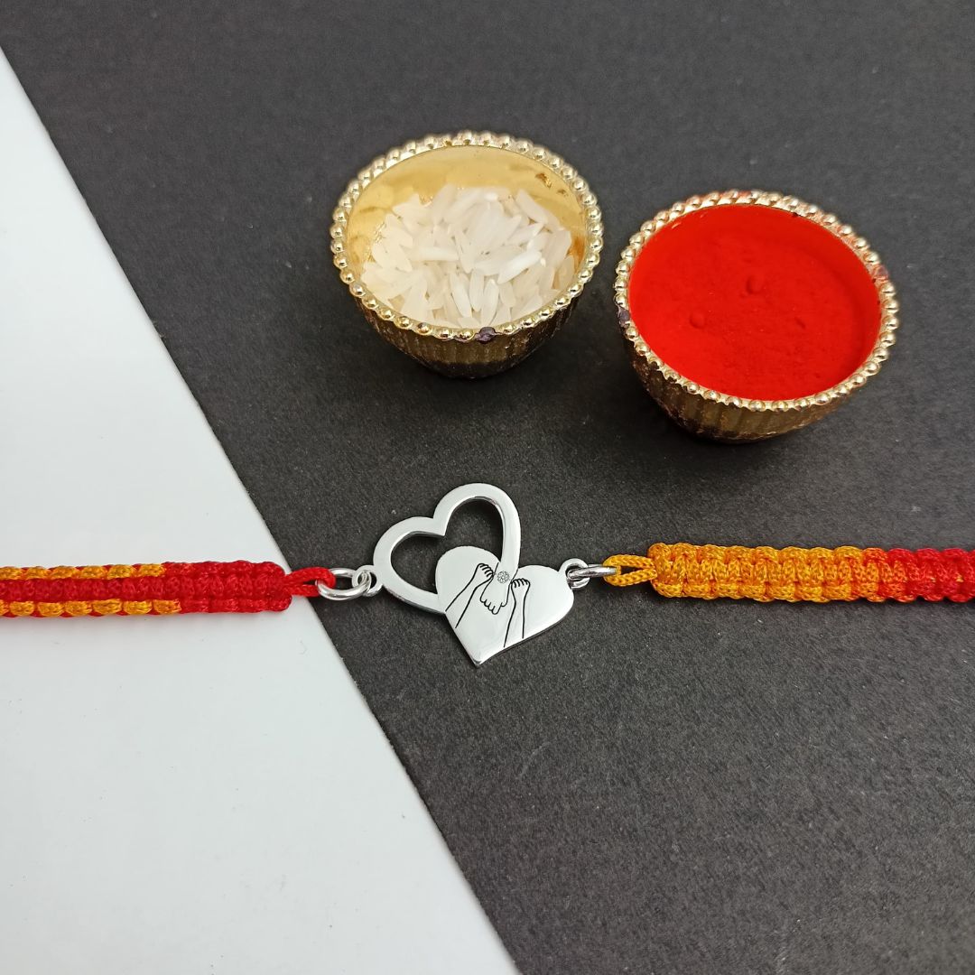 Cute Handmade Heart Rakhi For Brother