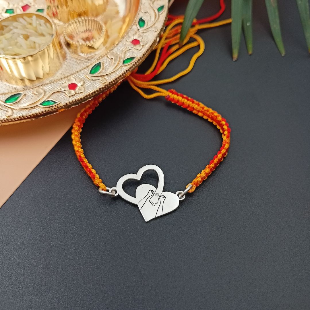 Cute Handmade Heart Rakhi For Brother