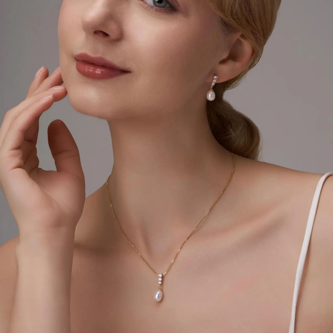 Dainty Freshwater Pearl Jewelry Set | Wedding Special